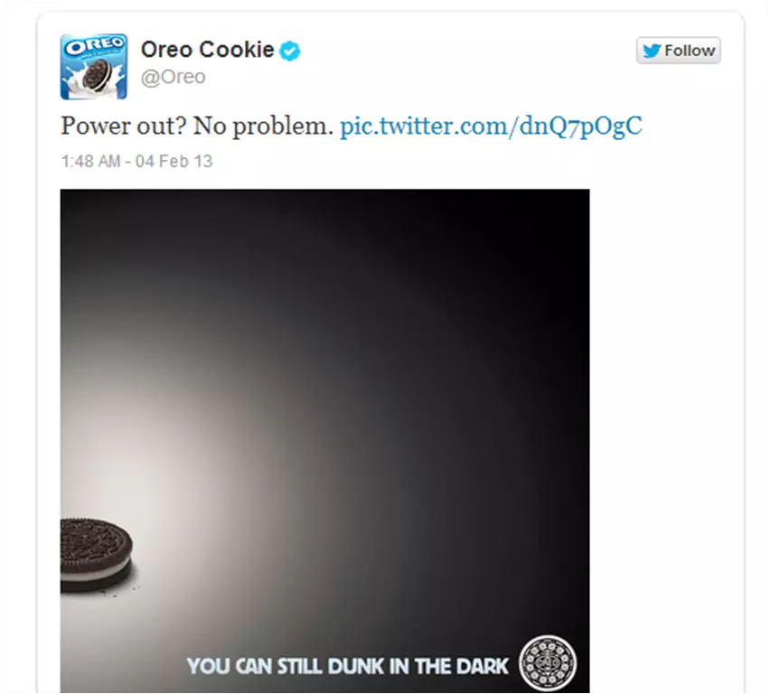 Oreo cookie tweet in their social strategy