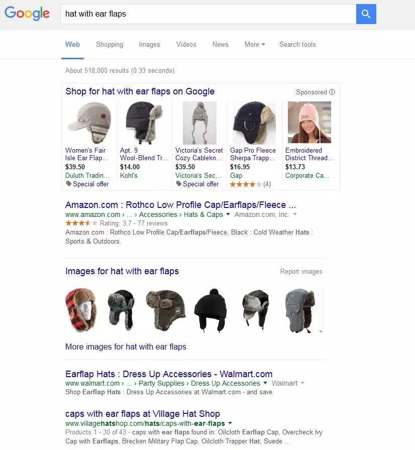 rankbrain serp listing for hats