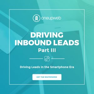 Teal graphic that says driving inbound leads.