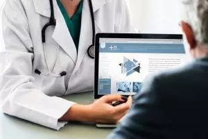 Doctor shows his healthcare website