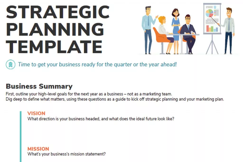 Strategic planning template title and introduction