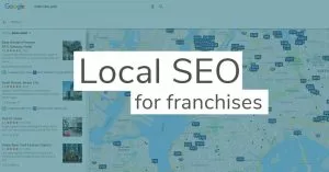 "Local SEO for franchises" on a google map of hotels