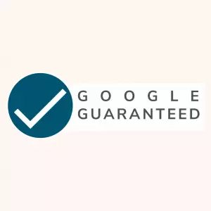 A checkmark with Google Guaranteed logo