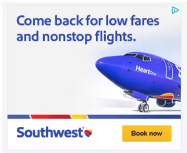 Display ad for Southwest Airlines