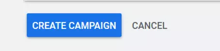 Create Campaign button for a youtube ad