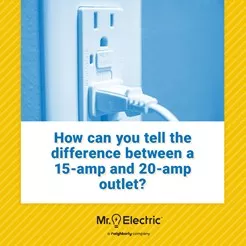 Mr. Electric graphic shows a plug plugged into an outlet with the question 